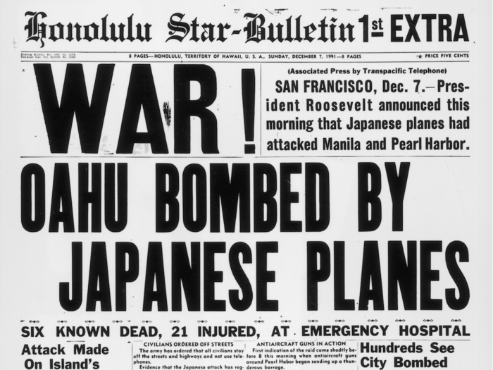 The bombing of Pearl Harbor