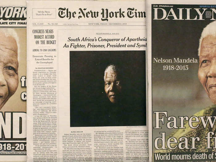 The death of Nelson Mandela