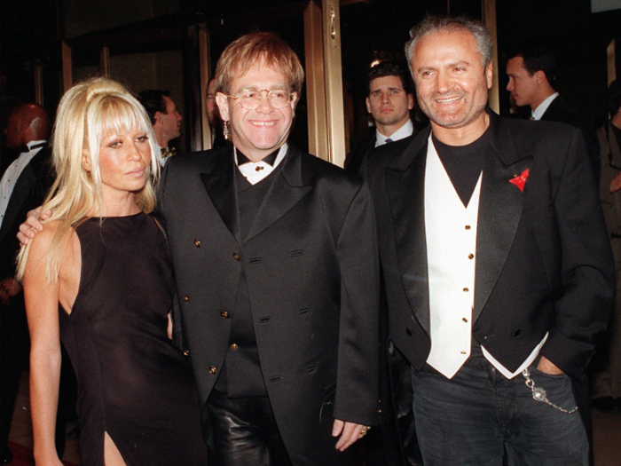 As the label flourished, Gianni Versace helped make fashion more mainstream, with celebrities like Elton John, Prince, and Madonna wearing the brand