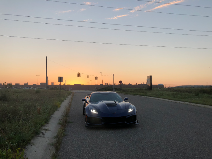 I got my really good look at the ZR1 under ideal conditions, as the Michigan sun rose in the East.