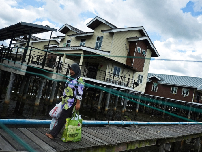 Newer, two-story houses in the village cost about $45,000, and older houses sell for just $4,000, according to the Southeast Asia Globe. Property is only available to Brunei residents.