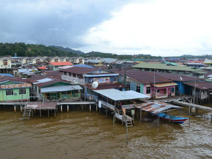 This is Kampung Ayer, or "Water Village," a floating settlement that