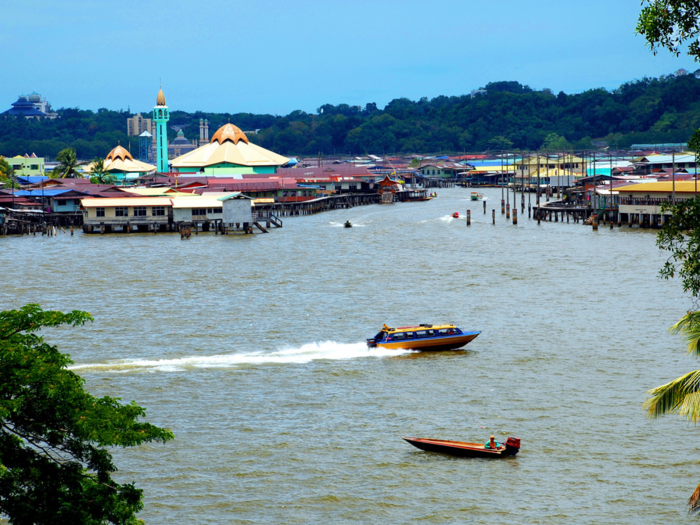 But on the other side of the Brunei River, things look a lot different.