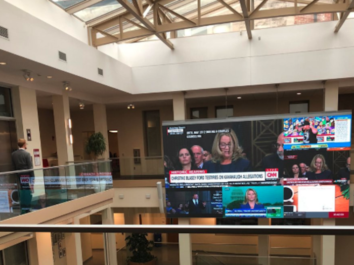 So did students at The Media School at Indiana University, where the hearing was broadcast from multiple channels on a large screen.