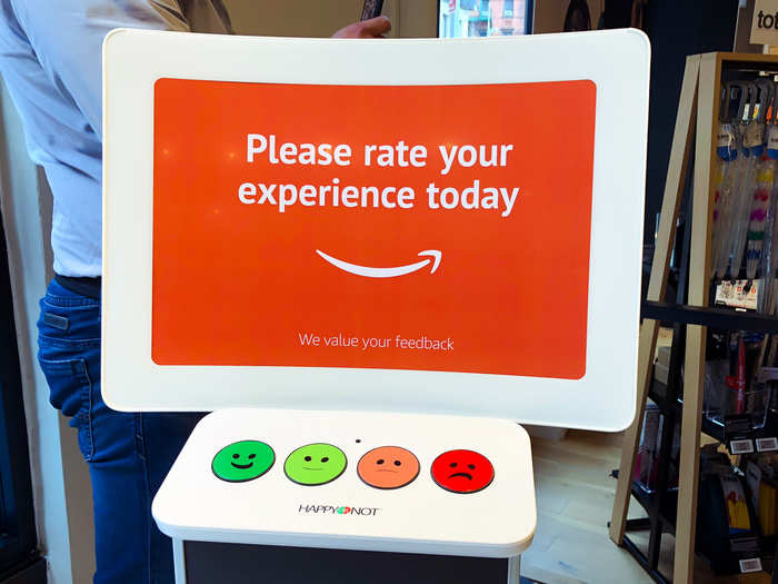 Before leaving the store, shoppers are asked to rate their experience.