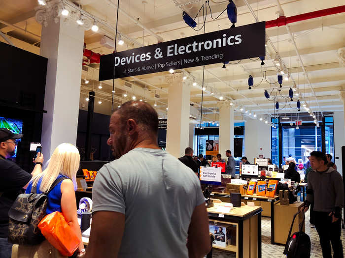 Electronics is the biggest section of the store.