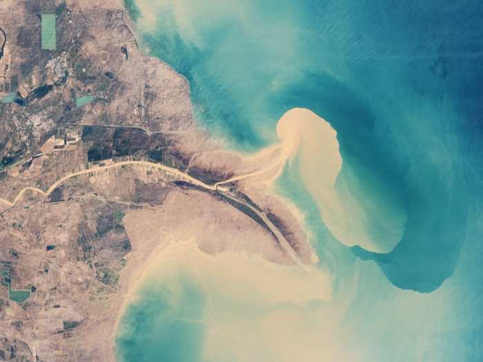 In 1996, engineers diverted the river and its sediments away from coastal development on the Yellow Sea.