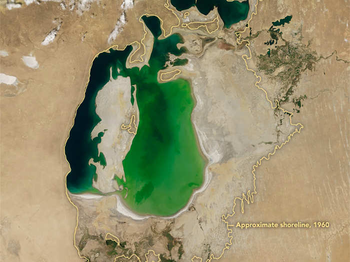 In other parts of the world, such as Kazakhstan and Uzebekistan, the problem is too little water instead of too much. In the 1960s, the Soviet Union diverted the Syr Darya and the Amu Darya rivers to help grow food. But over time the Aral Sea shrank.