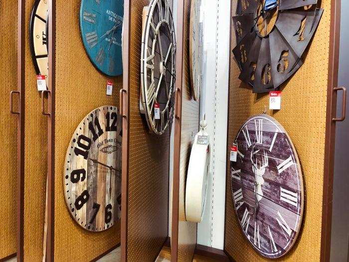 ... a wall of clocks that cost almost $200 each ...