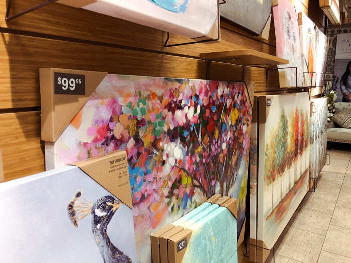 There were also a lot of decor pieces, like canvases that ranged from $25-100 ...