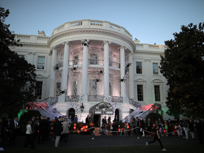 That same day, the White House looked fun and foreboding, thanks to elaborate decorations.