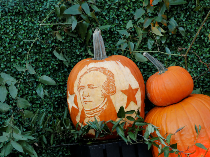 Specially carved jack-o-lanterns of important American figures decorated the White House on Halloween 2017.