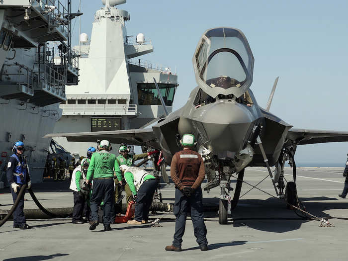 British pilots have performed landings and takeoffs on US carriers over the past eight years in order to stay proficient. Gray and Edgell carried out training on the F-35 with US airmen and contractors in the US earlier this year.