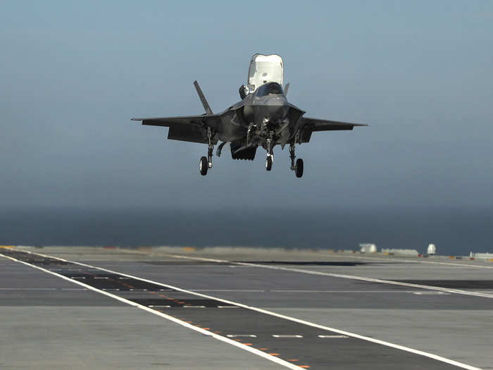 The F-35 has been plagued by technical problems and cost overruns. The Queen Elizabeth, which was specially built for F-35B operations, has also been the subject of derision over its lack of an air wing — including jokes that the British navy had built an aircraft carrier with no aircraft.