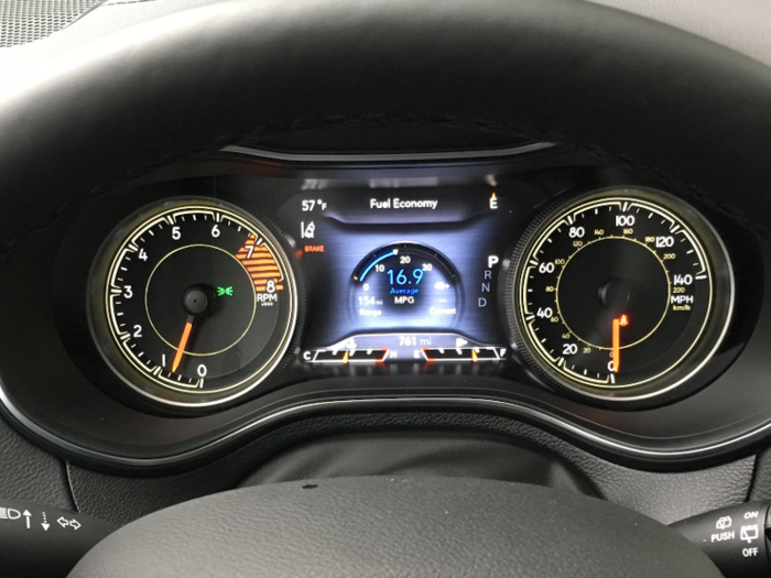 In front of the driver is a seven-inch TFT digital information display flanked by a pair of traditional analog gauges. The ready is clear, concise, and easy to navigate using buttons mounted on the left side of the steering wheel.