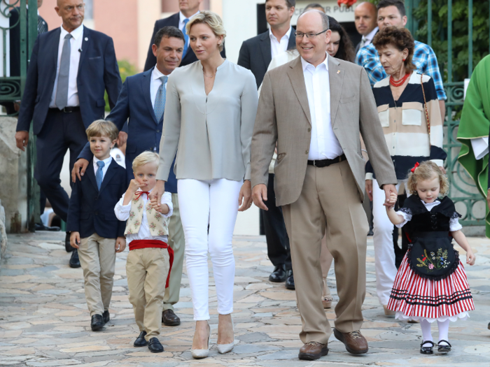 The royal family includes Prince Albert II, Princess Charlene, and their twins, Prince Jacques and Princess Gabriella of Monaco.