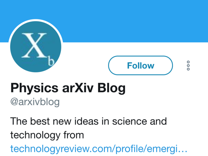 59. Physics arXiv Blog, which offers "an alternate view of new ideas in science"