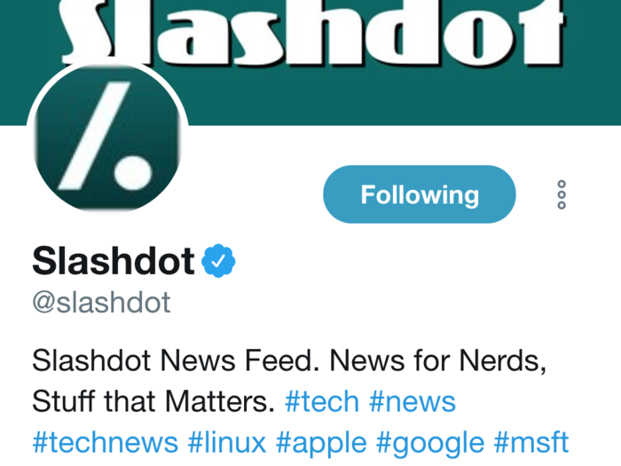 30. Slashdot, which features user-submitted news about science and technology