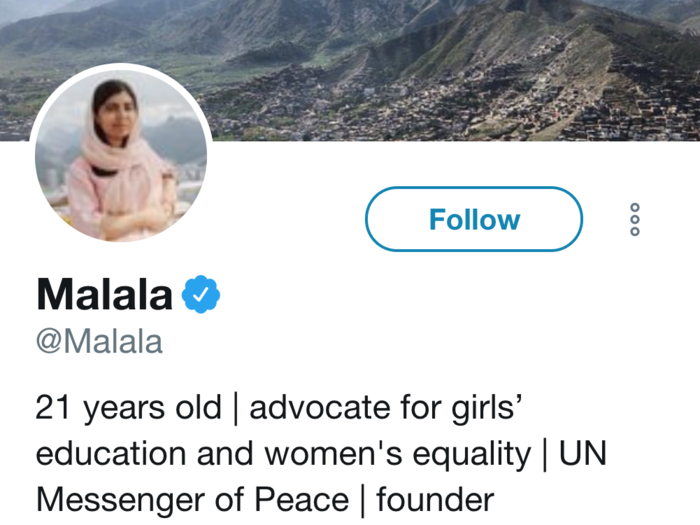 23. Malala Yousafzai, a Pakistani activist and the world
