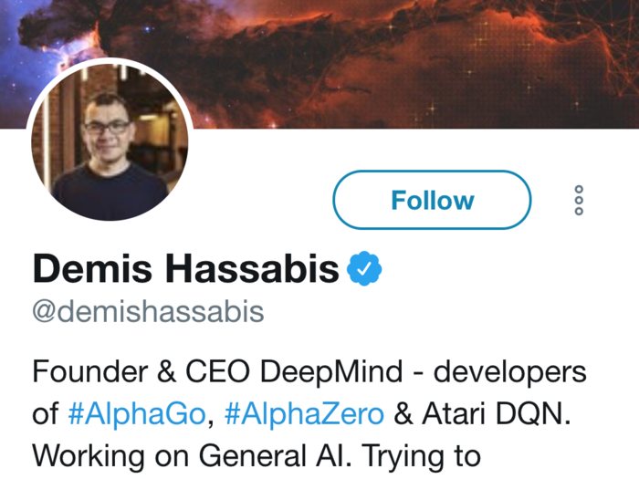 16. Demis Hassabis, a British entrepreneur, game designer, and AI researcher