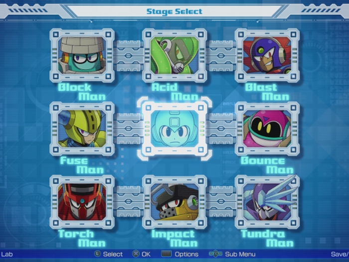 Each of the eight robot masters guards their own unique stage.