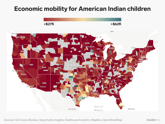 Striking maps show how race keeps kids from climbing the economic ladder across the US