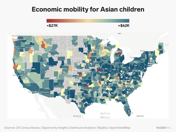 Striking maps show how race keeps kids from climbing the economic ladder across the US