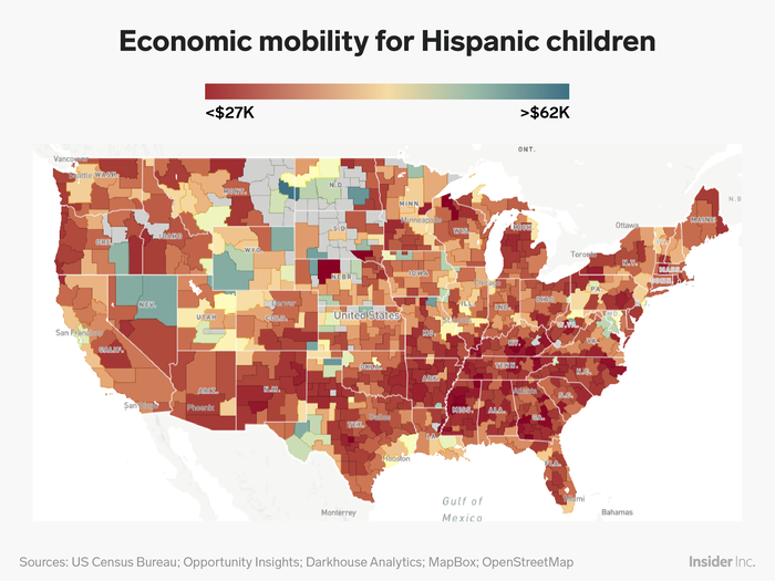 Striking maps show how race keeps kids from climbing the economic ladder across the US