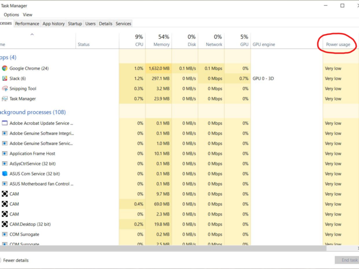 It can also tell you which apps are using the most battery on your laptop.