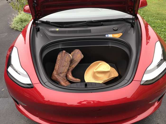 I used it to prepare for my "Westworld" audition. In total, the Model 3 offers an ample 15 cubic feet. This gives the Model 3, a sedan, versatility on par with SUVs.