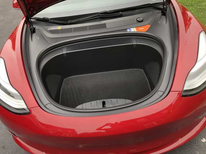 Plus, the Model 3 also has a front trunk, or "frunk."