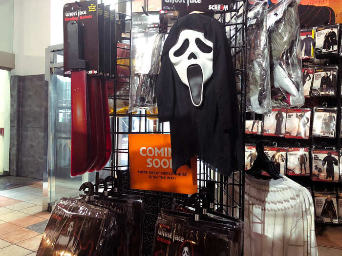 "Coming Soon" signs were hanging near any empty space in the store, advertising that more costumes were on the way.