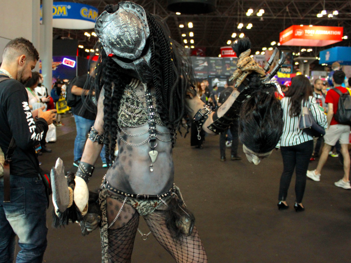 Barbie Chula, who is from Italy but lives in New York City, spent about $1,000 on her Predator cosplay. She started making it by hand five months ago, sourcing materials from Halloween stores, Michael