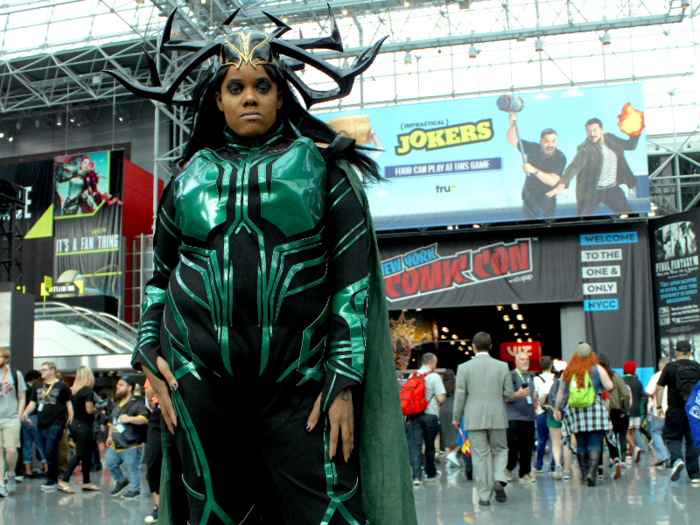 Helen Testamark cosplayed Hela from Marvel Comics, who appeared in "Thor: Ragnarok." Testamark said she started her costume earlier this year and worked on it for months. Her cape and head piece were ordered online, but she made the rest of the costume.