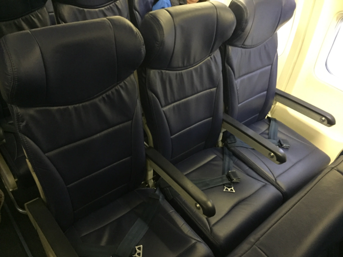 While the seats on my plane, a Boeing 737-700, offered about average legroom and below-average width (according to SeatGuru), they seemed a little cleaner and made of more comfortable materials than what I