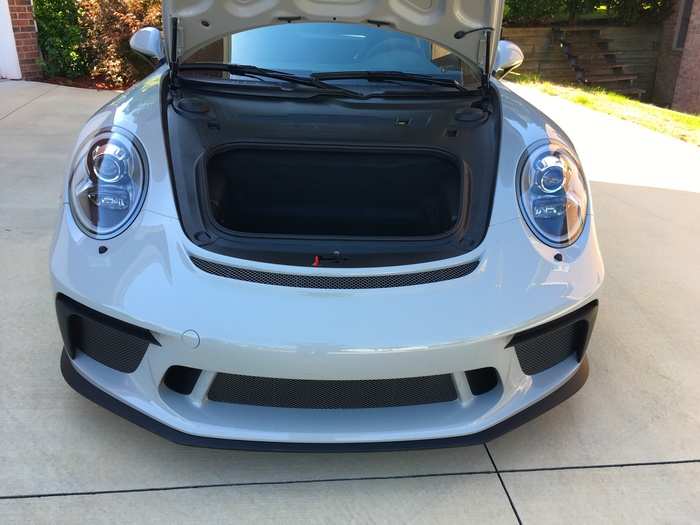 Up front, the GT3 is equipped with a 4.4 cubic feet "frunk".