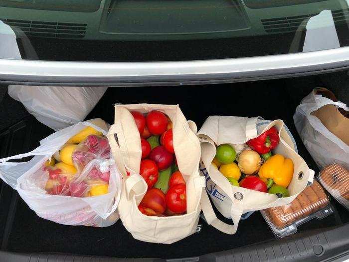 The nearly 15 cubic feet of trunk space had plenty of space for various vegetables and late-summer delights.