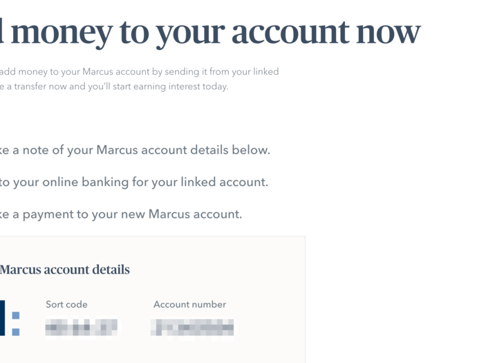 I set my account up on Marcus