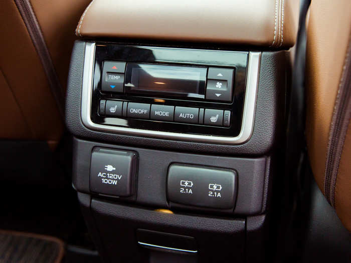 Rear seat passengers also have their own climate control, heated seats, and power plugs.