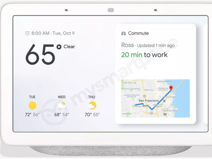 A new smart screen device called the Google Home Hub.