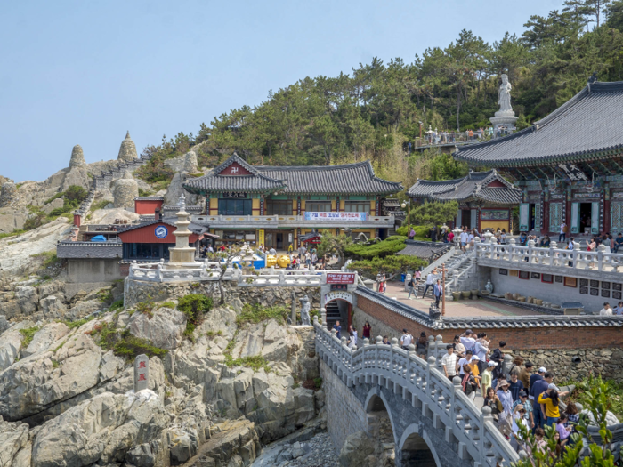 In Busan, I visited the Haedong Yonggungsa temple, one of the only temple complexes located on the ocean in Korea.