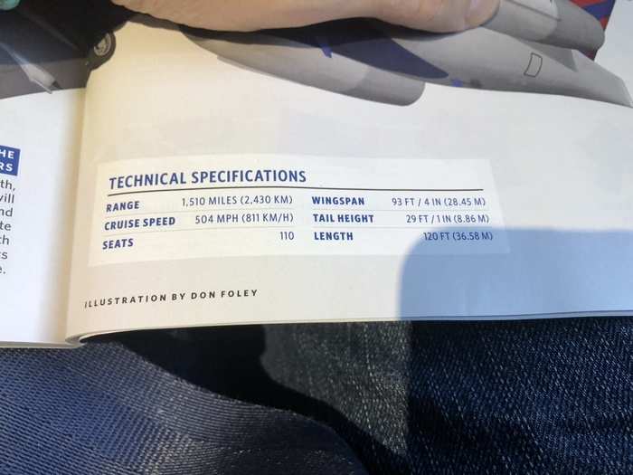 We even got tech specs, for all the plane geeks out there.