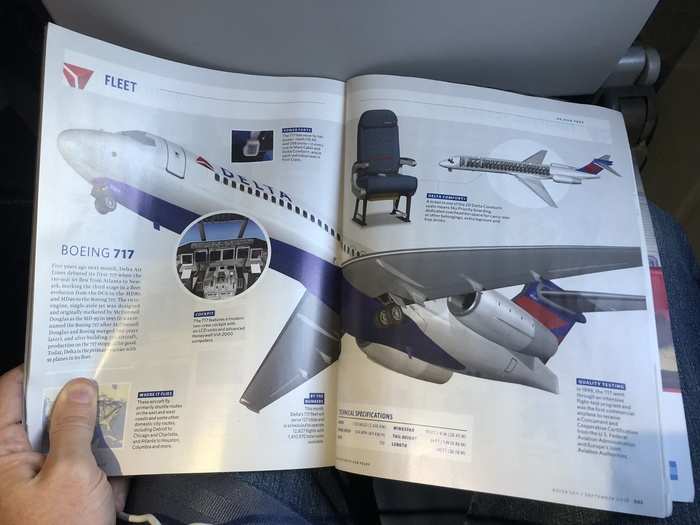 Fortunately, the Delta in-flight magazine had a two-page spread describing the 717.