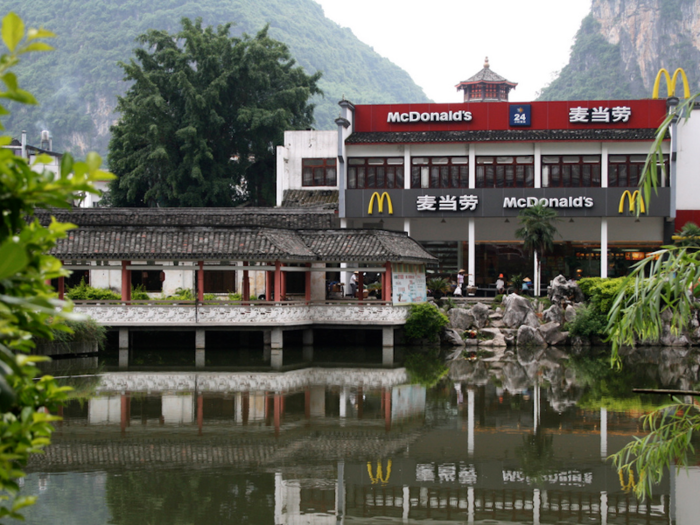 In Yangshuo, China, a McDonald