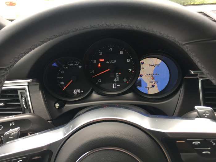 To the right of the tachometer, there