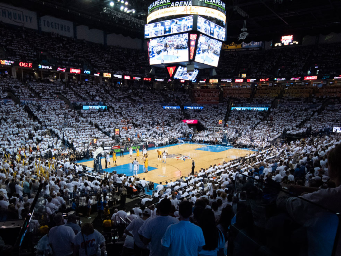 17. Chesapeake Energy Arena - Oklahoma City Thunder