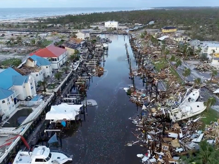 The damage near the shore was shocking. The view shown here was captured on video by SevereStudios, a storm-chasing streaming platform.