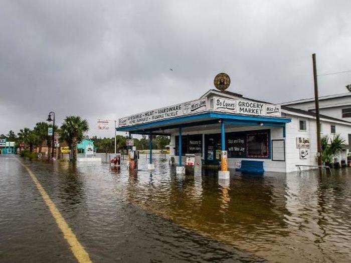 After: The market is submerged in water