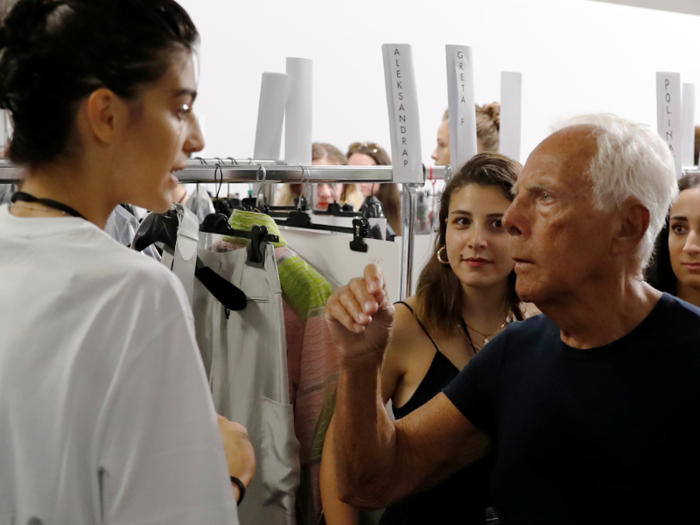 In September 2018, Armani held his Milan fashion show in an airport hangar.