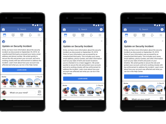 Facebook plans to send customized messages to the 30 million affected accounts in "coming days" with steps on how to protect themselves.